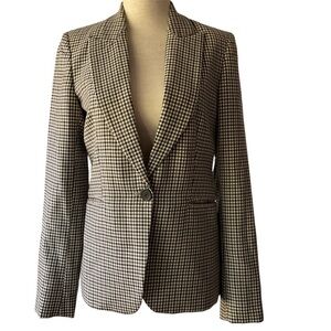 Massimo Dutti One Buttoned Checkered Women's Blazer Jacket  Size 2
